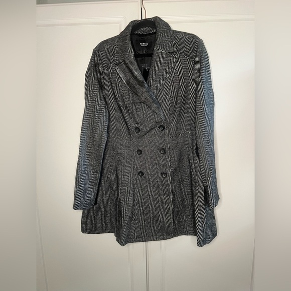 NWT Torrid Wool Fit and Flare Double Breasted Coat - Picture 4 of 16